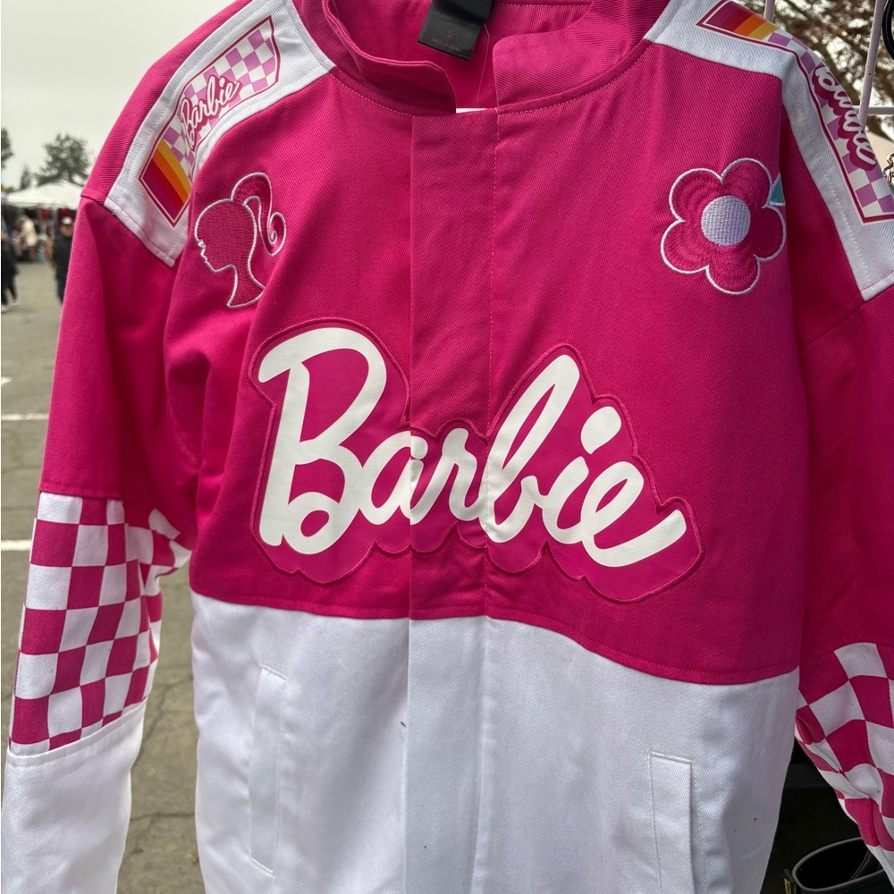 Barbie Pink and White Logo Jacket